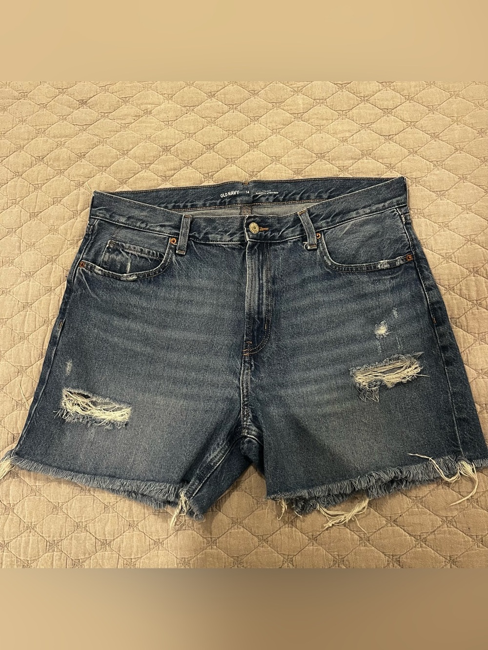 Old Navy Dark Blue Distressed Denim Shorts